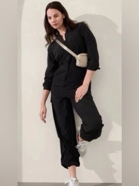 NWOT Athleta Black Brooklyn Long Sleeve Jumpsuit Size 14